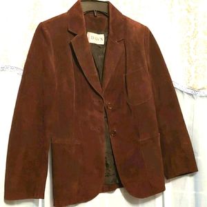 DAWN FASHIONS VINTAGE BROWN SUEDE BLAZER SZ 9